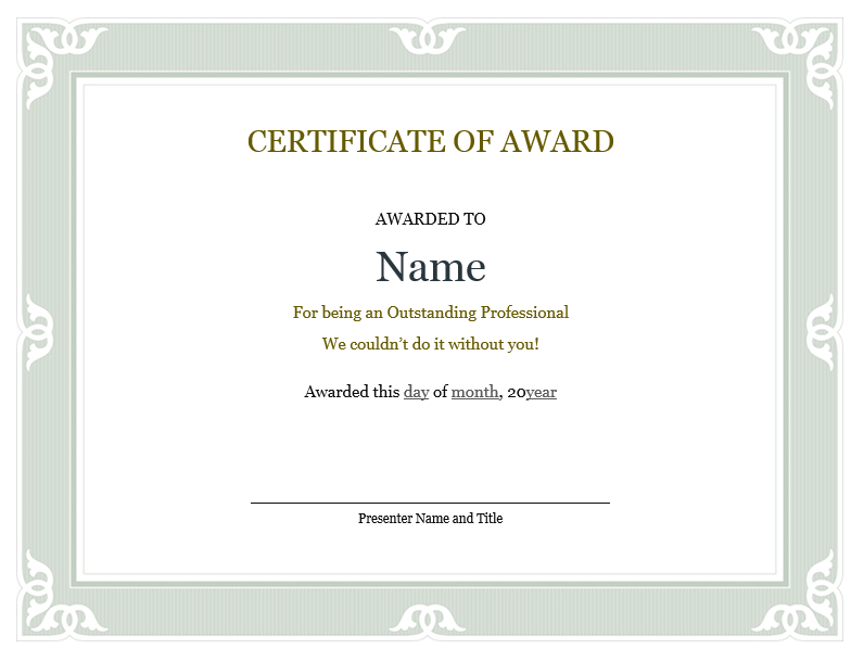 Award Certificate Template 05