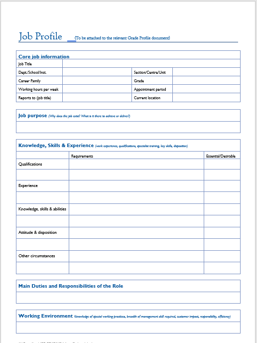 27 Free Job Description Templates Blue Layouts