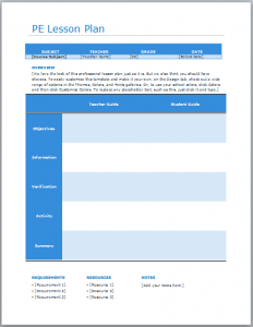 PE Lesson Plan Template
