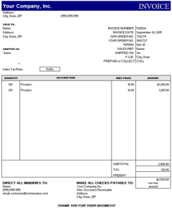 Product Invoice Template 06