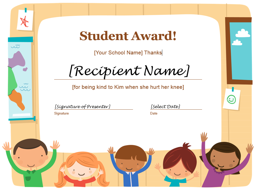 Student Award Template 08 - Blue Layouts