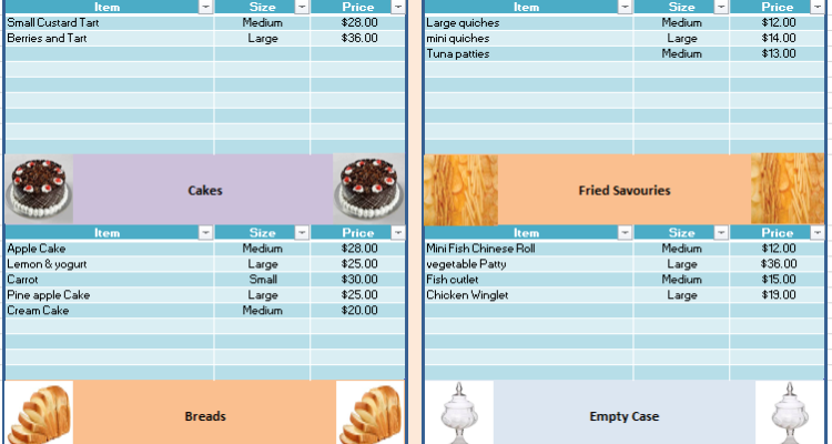 Bakery Price List Template - Blue Layouts