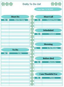 Daily To Do List Template