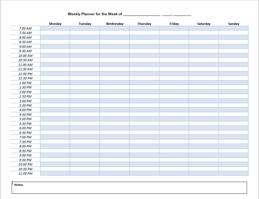 11 Free Printable Weekly To Do List Templates - MS Word & MS Excel