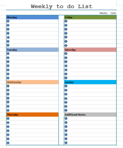 Weekly To Do List Template