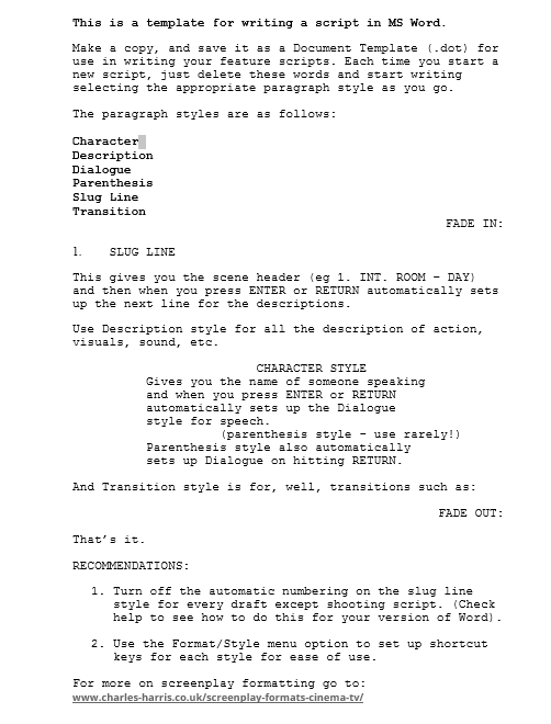 Screenplay Template 17