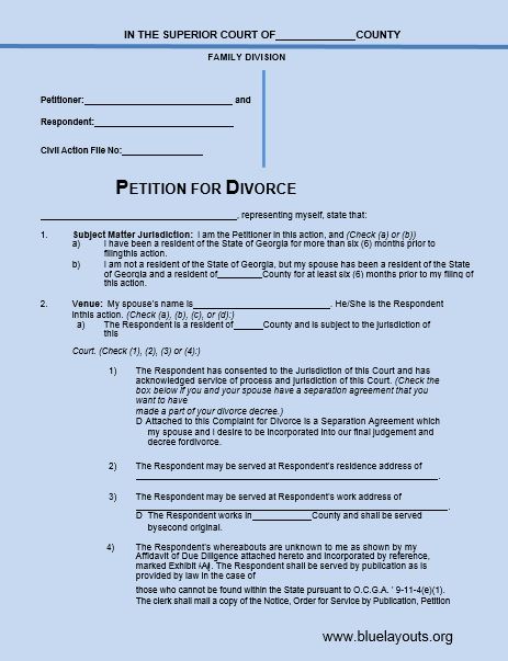 Divorce Papers Template 02
