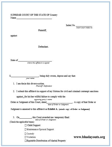 Divorce Papers Template 03