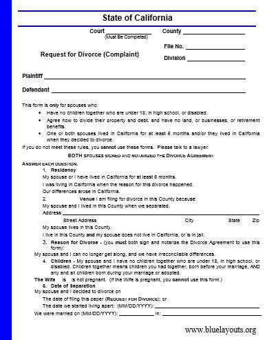 Divorce Papers Template 06