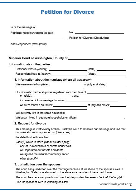 Divorce Papers Template 07