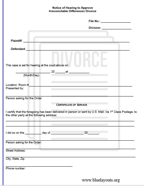 Divorce Papers Template 08