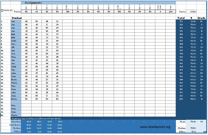 Grade Book template 08