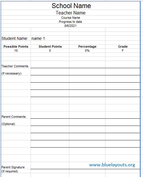 Grade Book template 09