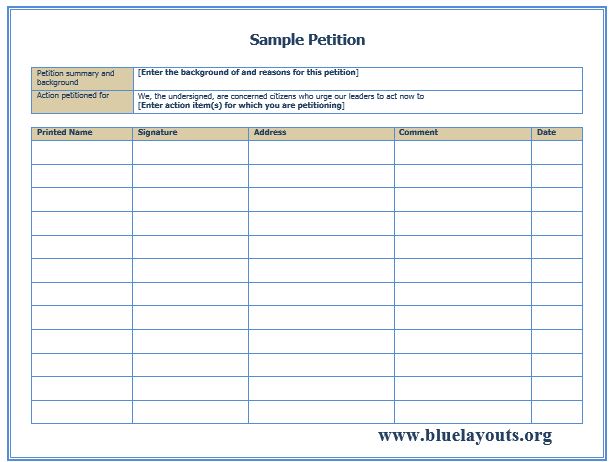 Petition template 01
