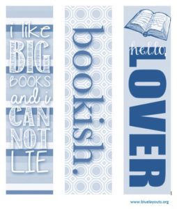 10 Free Editable Modern Bookmark Templates - Blue Layouts