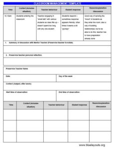 Free Classroom Management Plan Templates - Blue Layouts