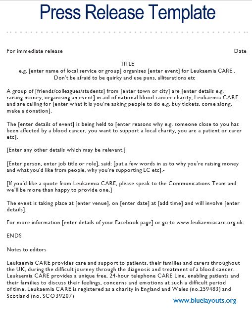 press release template 06