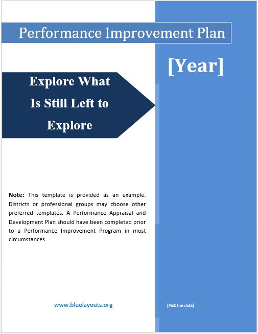 performance improvement plan template 10