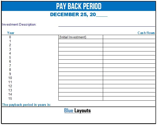 Payback Period Calculator