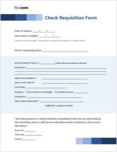 Cheque Requisition Template