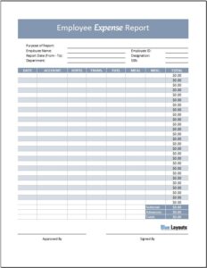 MS Excel Expense Report Template