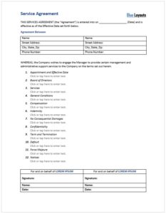 service agreement template