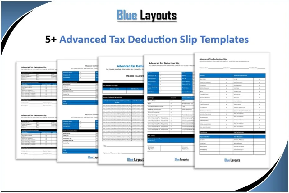 Advanced Tax Deduction Slip Templates Feature Image