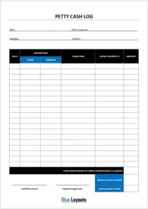 Petty Cash Log Template 03