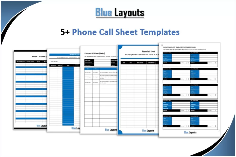 Phone Call Sheet Templates