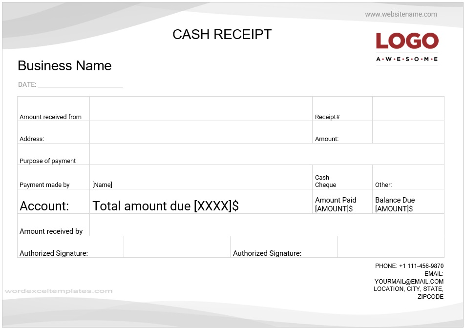 Cash Receipt – 01