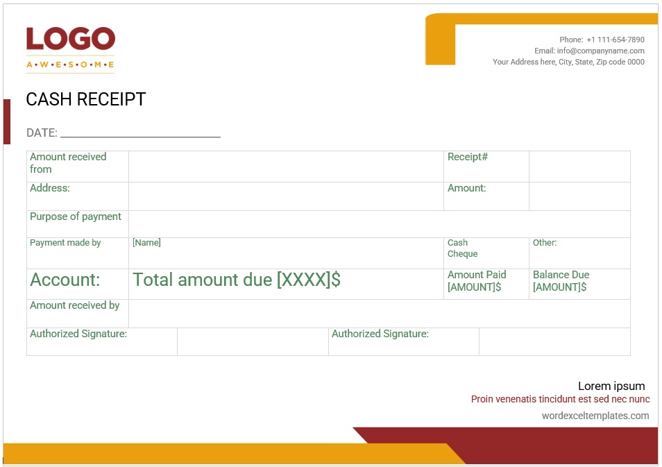 Cash Receipt – 03