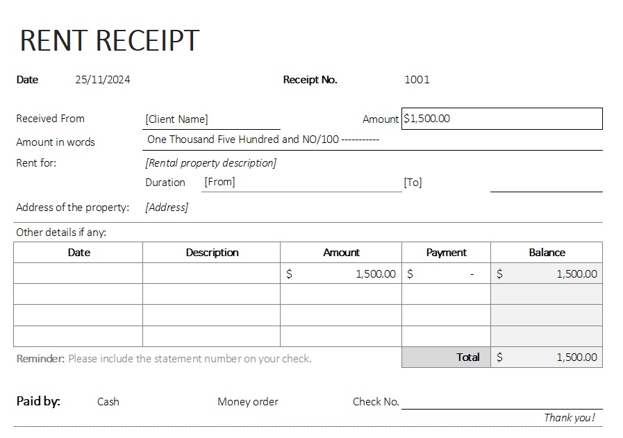 Cash Receipt – 06