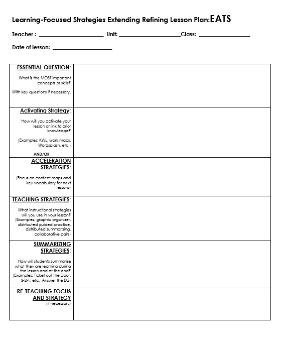 EATS Lesson Plan