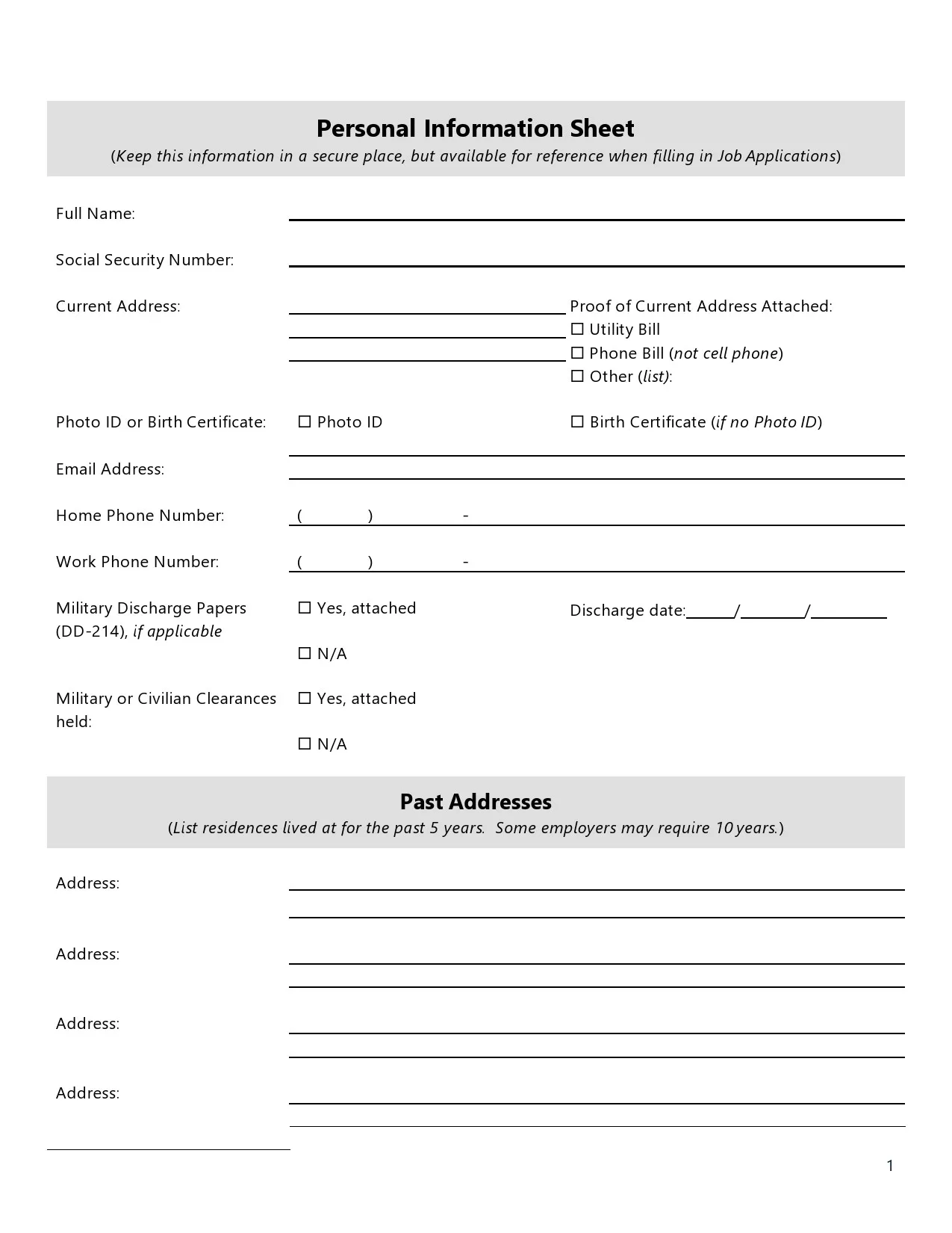 Personal Information Form 45 Free Forms Guidelines Blue Layouts